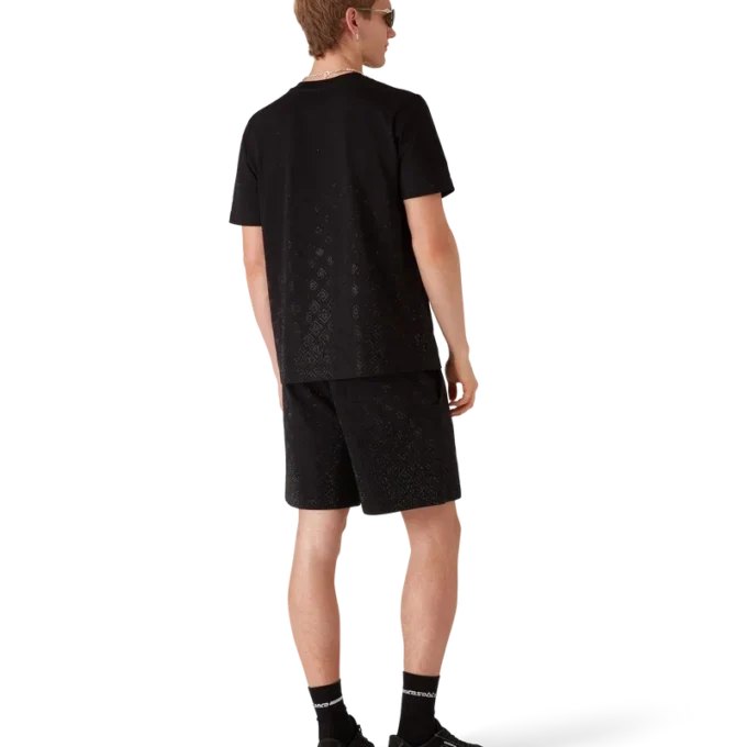 T-shirt a maniche corte con logo Monogram in cristalli