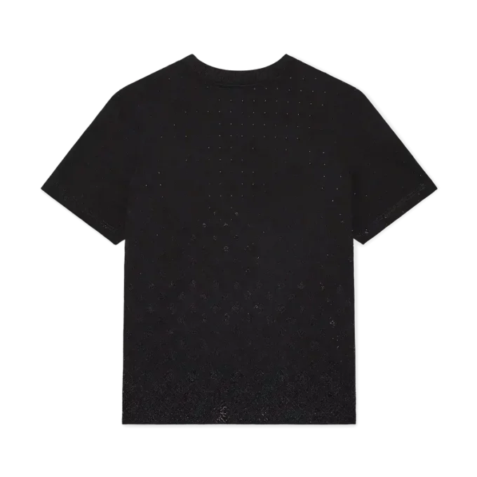 T-shirt a maniche corte con logo Monogram in cristalli