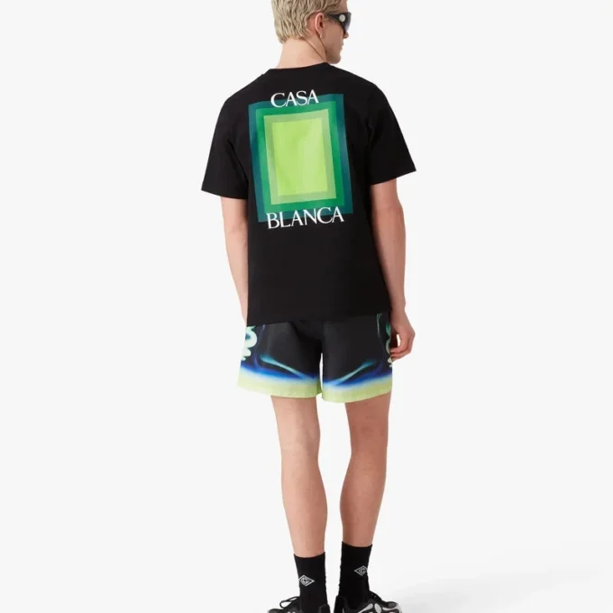 T-shirt a maniche corte con logo quadrato