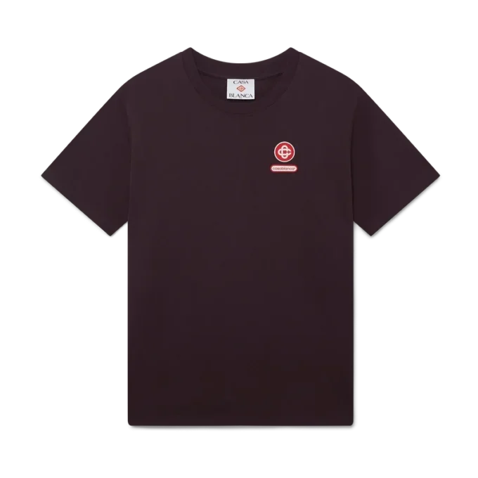 T-shirt a maniche corte con toppa con logo