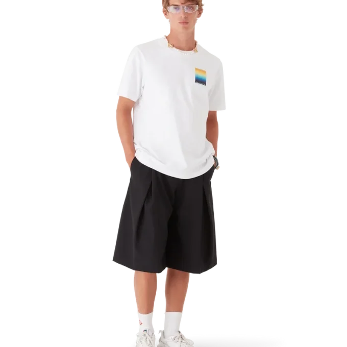 T-shirt a maniche corte Gradient Square in pantaloncini