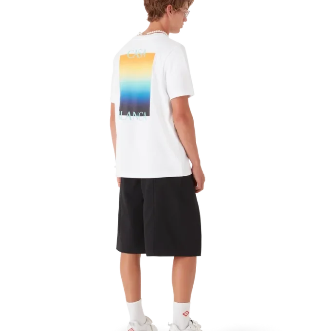 T-shirt a maniche corte Gradient Square in pantaloncini