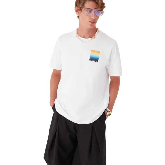 T-shirt a maniche corte Gradient Square in pantaloncini