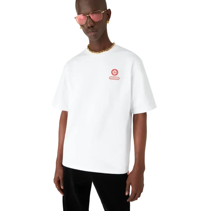 T-shirt a maniche corte oversize con toppa con logo