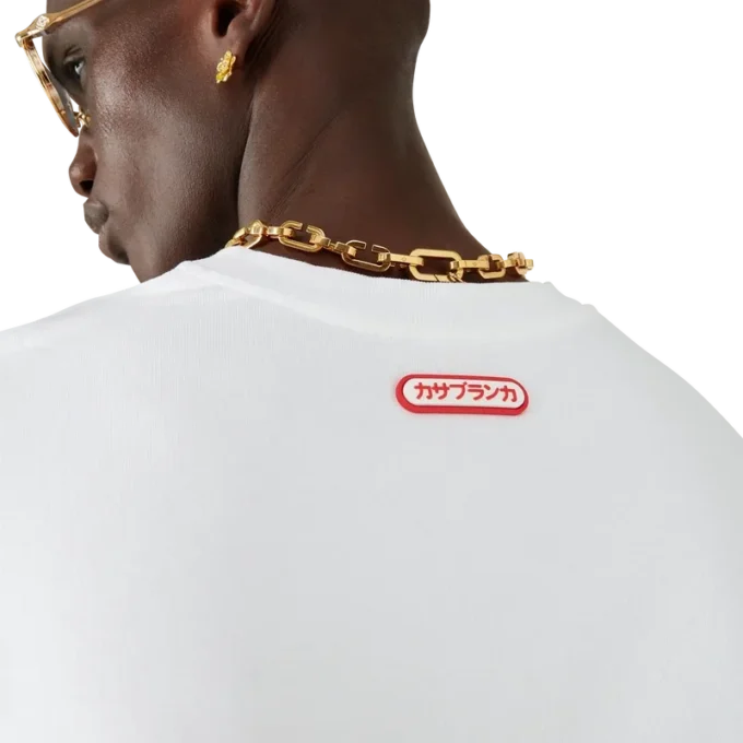 T-shirt a maniche corte oversize con toppa con logo