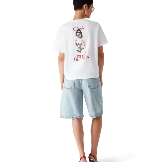 T-shirt a maniche corte Tennis Girl in pantaloncini