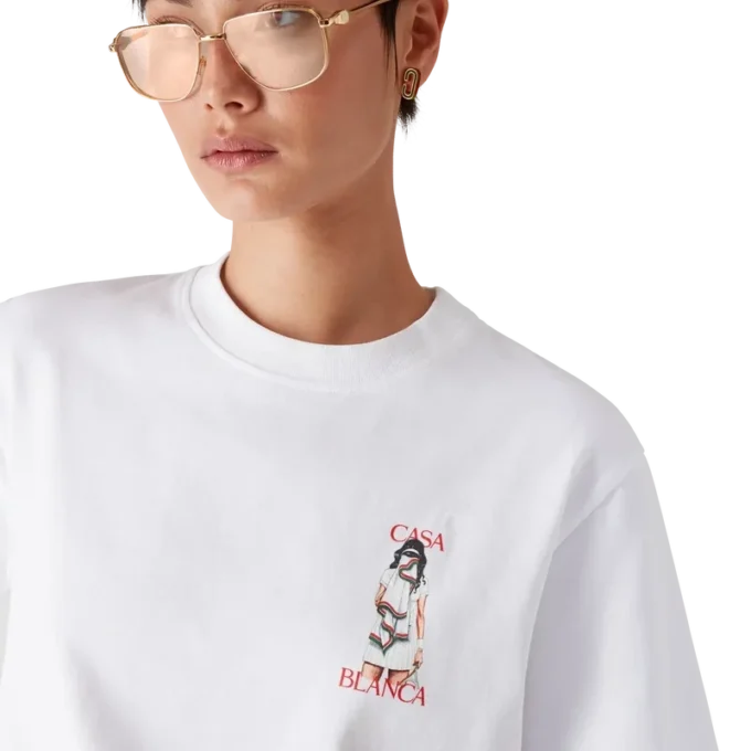 T-shirt a maniche corte Tennis Girl in pantaloncini