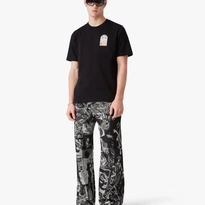T-shirt a pantaloncini Black Tennis Landscape