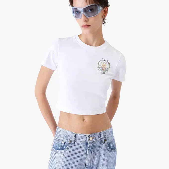 T-shirt a pantaloncini Casa Way Baby bianca