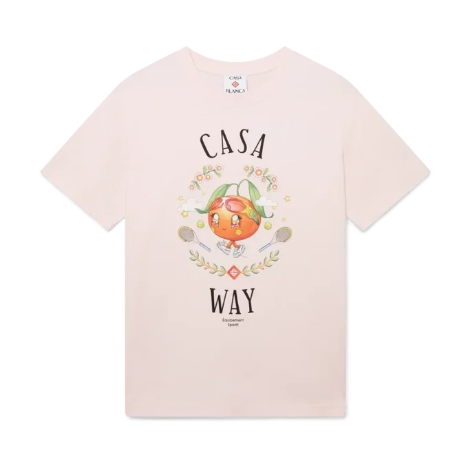 T-shirt a pantaloncini con mascotte arancione Casa Way