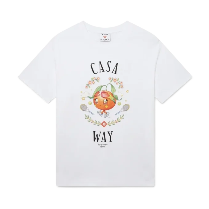 T-shirt a pantaloncini con mascotte arancione Casa Way