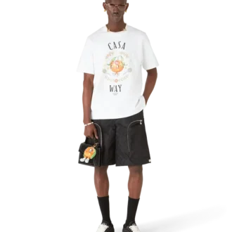 T-shirt a pantaloncini con mascotte arancione Casa Way