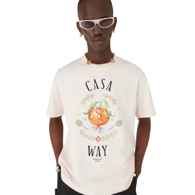 T-shirt a pantaloncini con mascotte arancione Casa Way