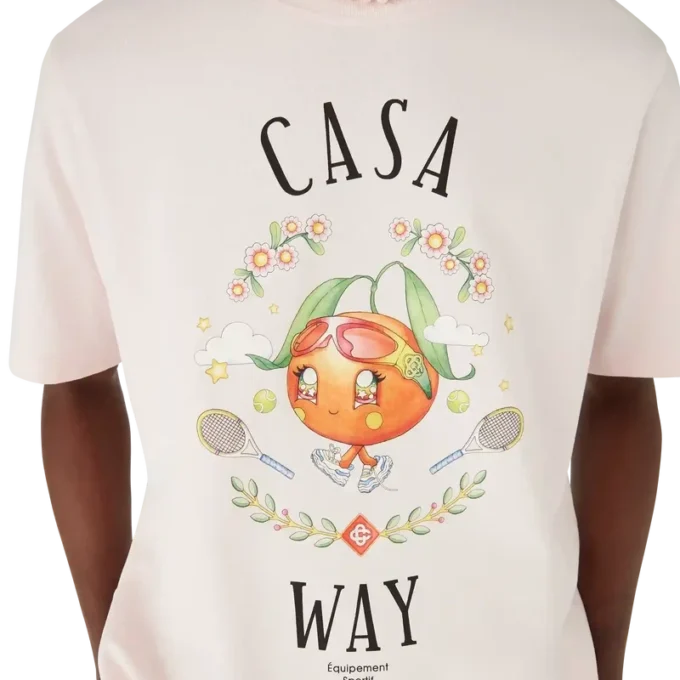 T-shirt a pantaloncini con mascotte arancione Casa Way