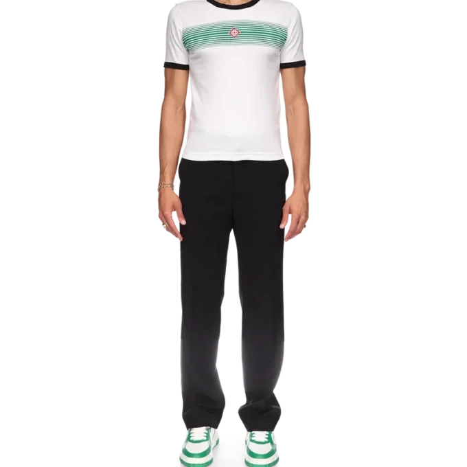 T-shirt a righe sfumate