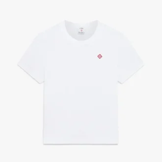 T-shirt aderente a maniche corte con classica toppa ricamata