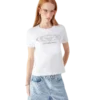T-shirt aderente a maniche corte con logo Crystal Warped in pantaloncini