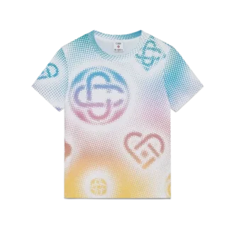 T-shirt aderente a maniche corte con logo Halftone in pantaloncini