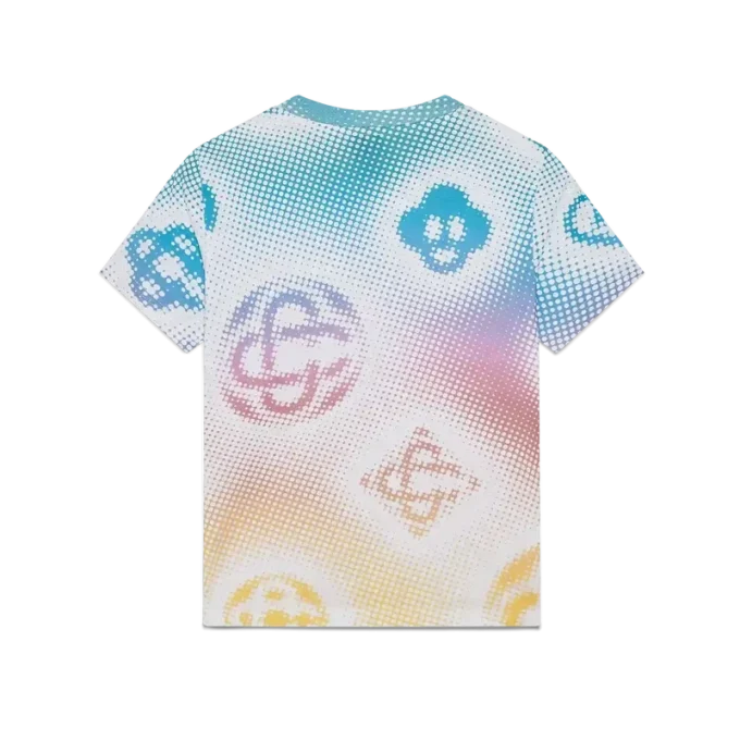 T-shirt aderente a maniche corte con logo Halftone in pantaloncini