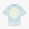 T-shirt blu oversize a maniche corte con stampa Tie Dye e Cc Smile