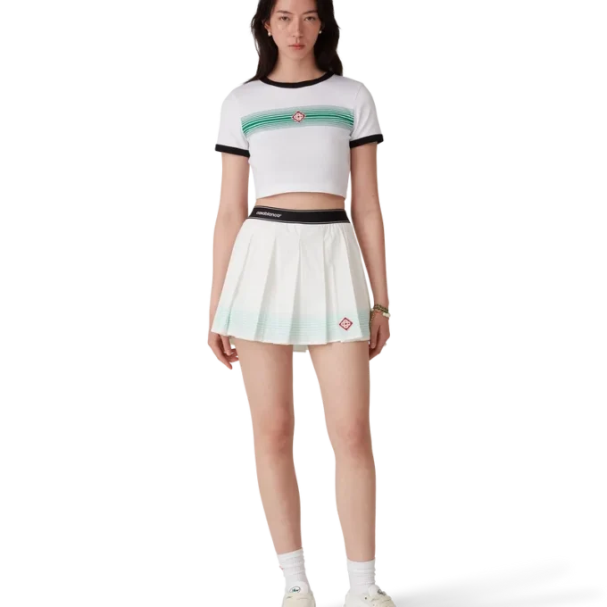 T-shirt con strisce sfumate