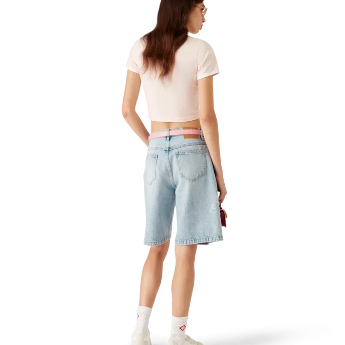 T-shirt corta con emblema a forma di fungo