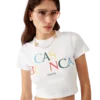 T-shirt corta con logo sovrapposto