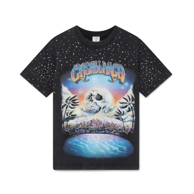 T-shirt La Pramonition con decorazioni in cristallo