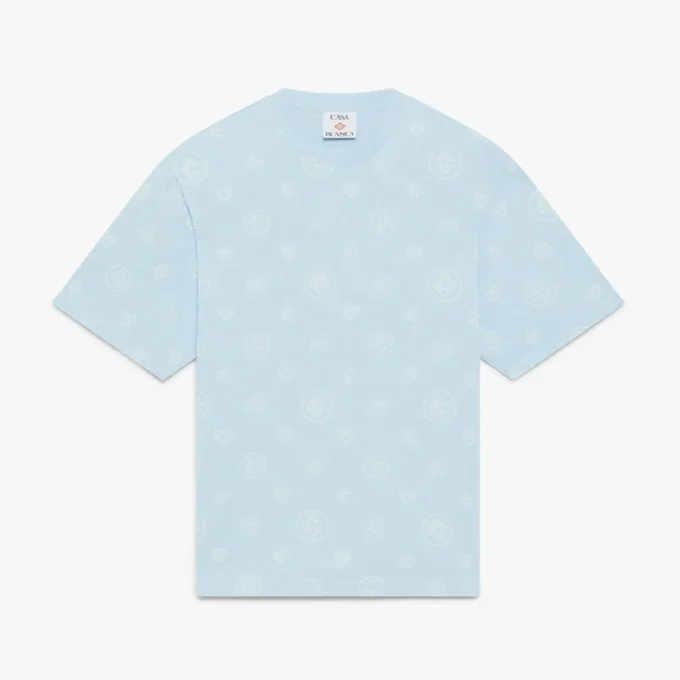 T-shirt oversize a maniche corte con monogramma applicato