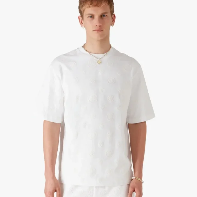 T-shirt oversize a maniche corte con monogramma applicato