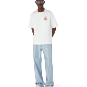 T-shirt oversize a maniche corte con motivo floreale Dragonfly