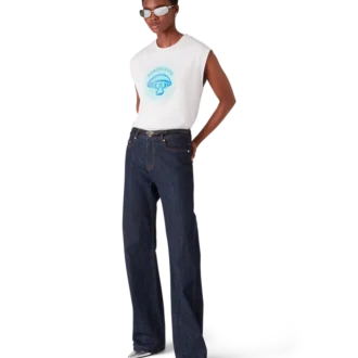 T-shirt senza maniche con fungo aerografato