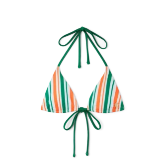 Top bikini a fascia a righe