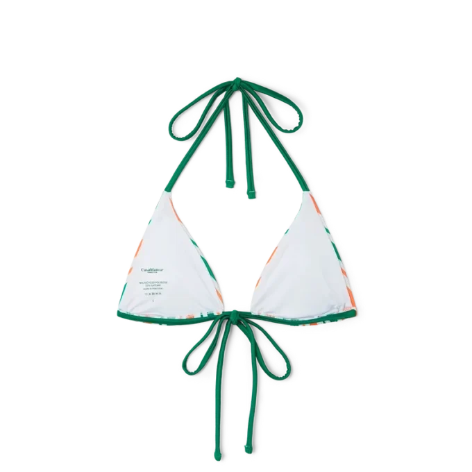 Top bikini a fascia a righe