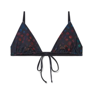 Top bikini con lacci Monogram