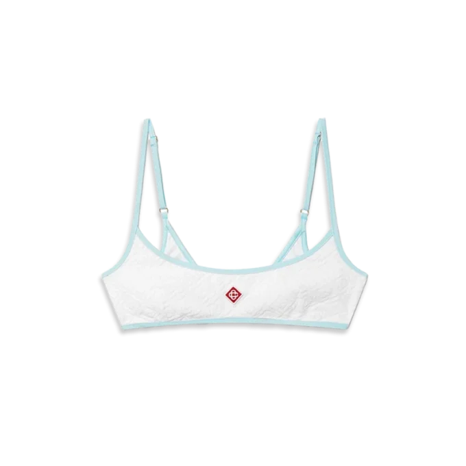 Top bikini con monogramma jacquard