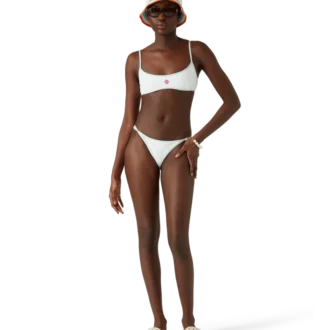 Slip bikini con monogramma jacquard