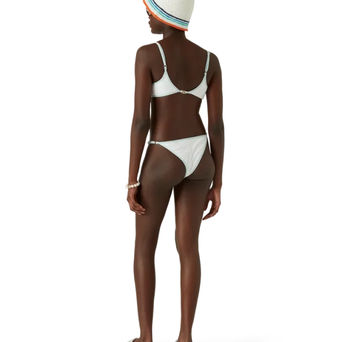 Top bikini con monogramma jacquard