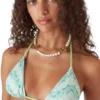Top bikini con monogramma ondulato
