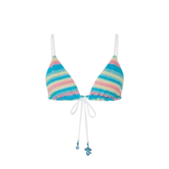 Top bikini in spugna a righe