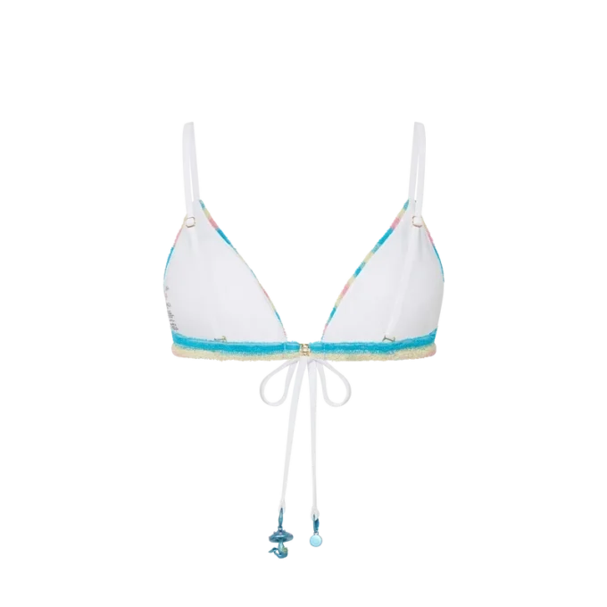 Top bikini in spugna a righe