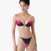 Top bikini triangolare con sfumatura melanzana