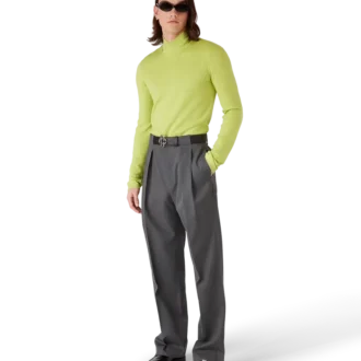 Top con collo a cappuccio in lana merino