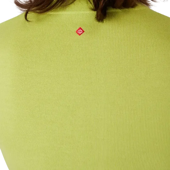 Top con collo a cappuccio in lana merino