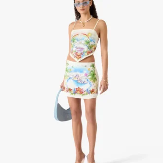 Top con sciarpa in raso di seta Better Days