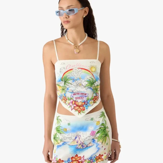 Top con sciarpa in raso di seta Better Days Top con sciarpa in raso di seta Better Days