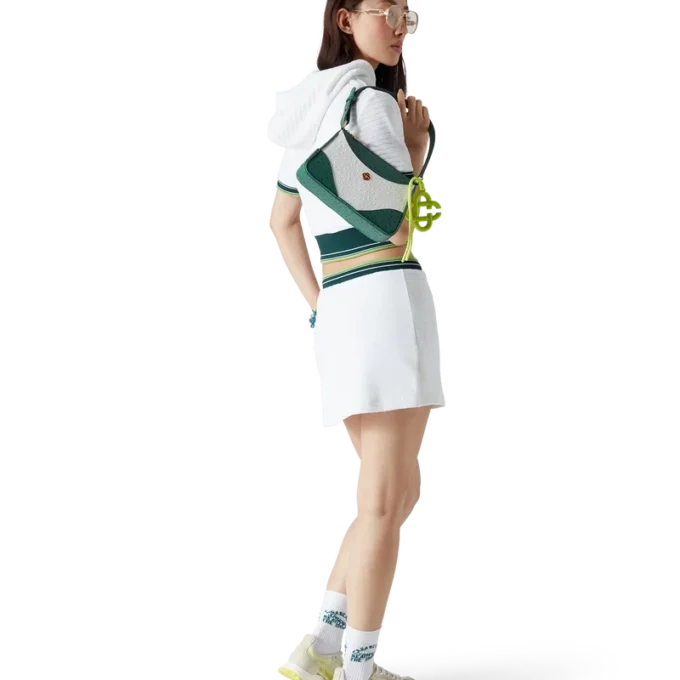 Gonna da tennis in velluto testurizzato