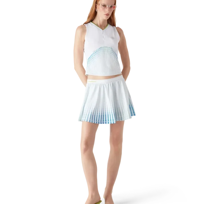 Top da corsa con stampa Tennis