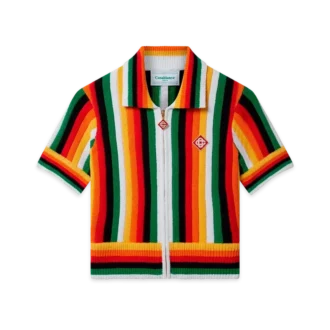 Top in spugna a righe