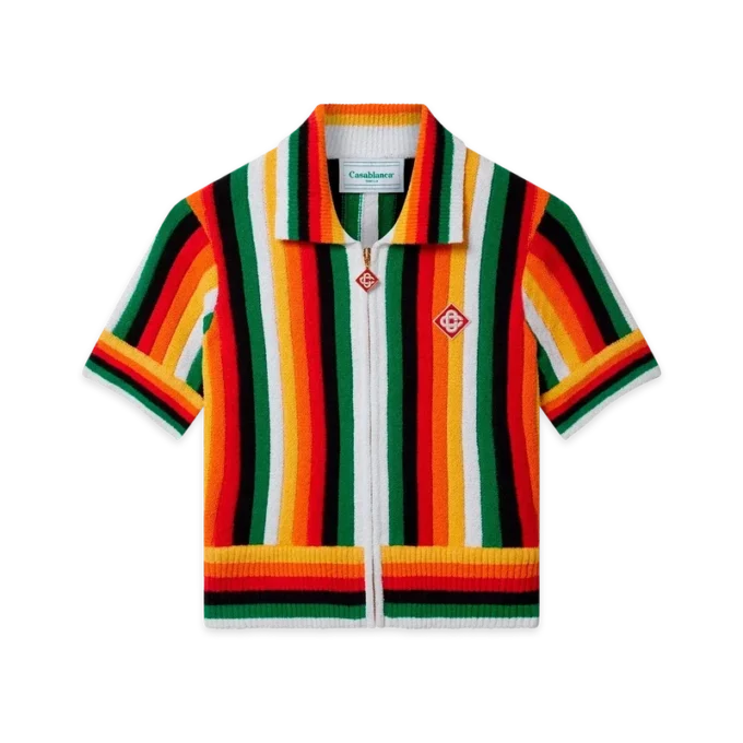 Top in spugna a righe